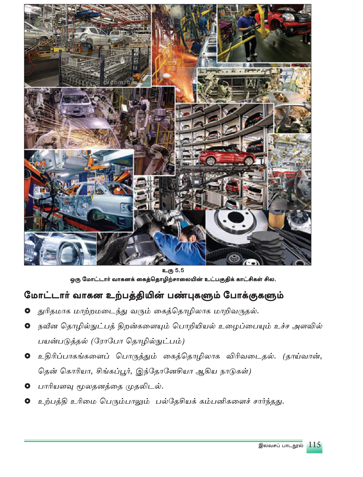 உரு 5.8 — ஒரு மோட்டார் வாகனத் தொழிற்சாலையின் உற்பத்திக் கூடம் (தொடர்-தொடரிய தொகுப்பு).