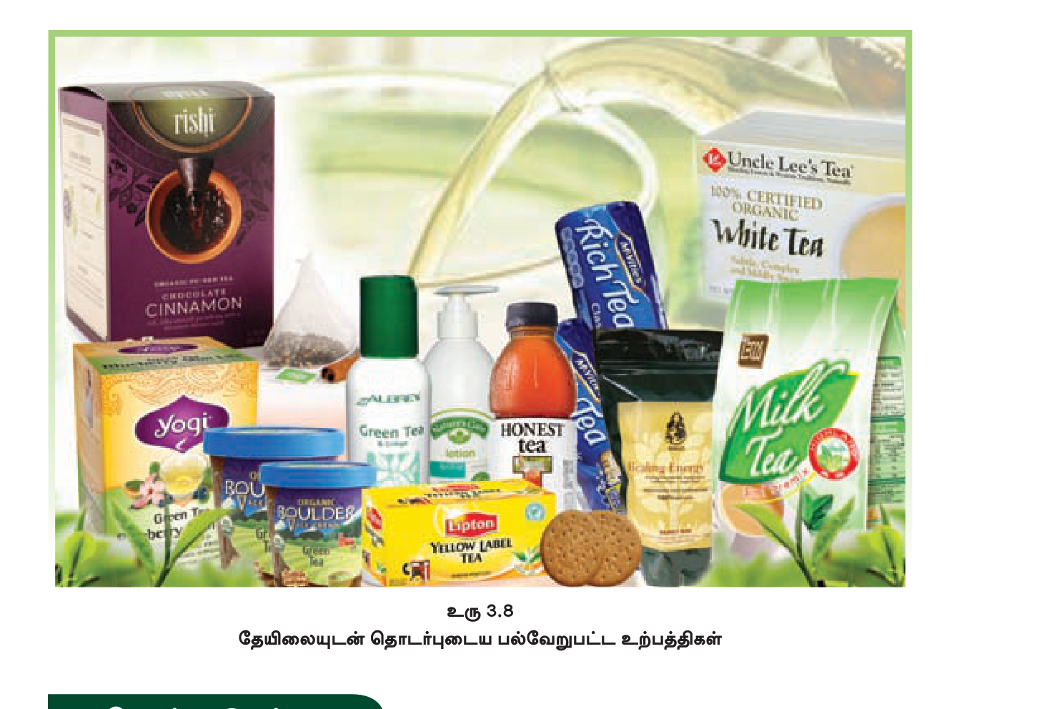 உரு 3.9 — தேயிலையின் தொடர்புடைய பல்வேறு உற்பத்திகள் — சந்தை வடிவில்.