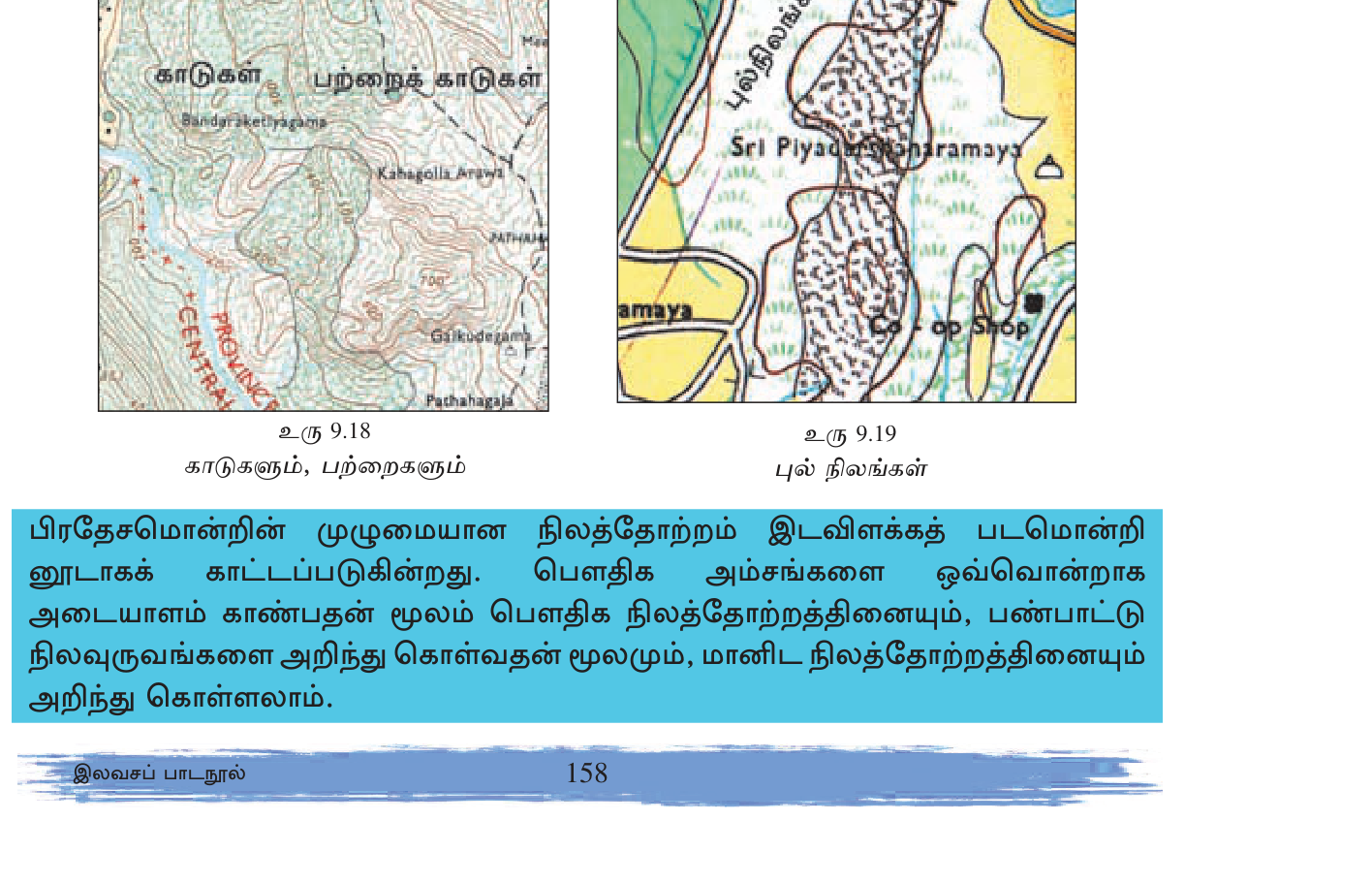 உரு 9.23 — தீவுக் கூடம் (Island/Island-cluster): land surrounded by water.