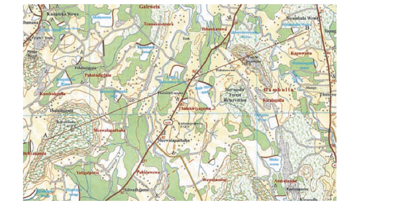 உரு 9.1 — SL 1:50,000 topographic sheet sample showing all features.