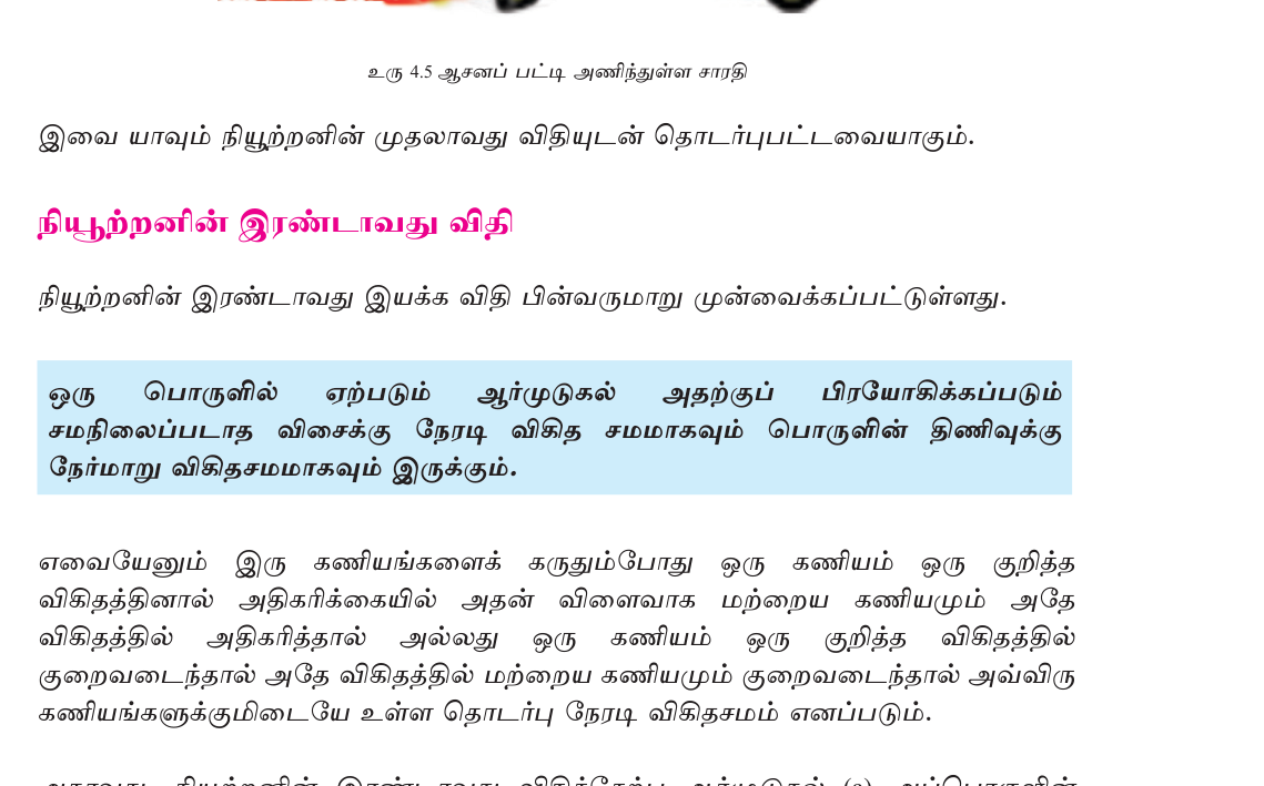 படம் 4.1 — மூன்றாவது விதி: ஒவ்வொரு வினைக்கும் சம எதிர்த்திசை மறுவினை.